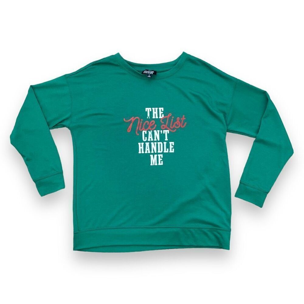 🎄Feeling Festive “the Nice List Can’t Handle Me” Graphic Sweatshirt Sz L